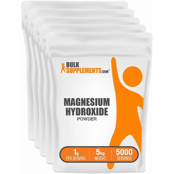 BulkSupplements Magnesium Hydroxide Powder- 1g per Serving - 5 Kilograms (11 lbs) - 5000 Servings