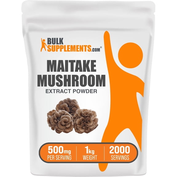 BulkSupplements Maitake Mushroom Extract Powder - Mushroom Supplement, Vegan & Herbal Supplement, 500mg per Serving, 1kg (2.2 lbs)