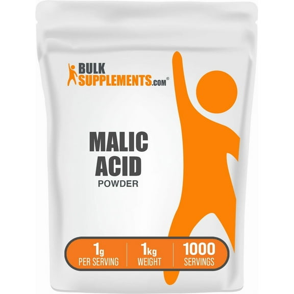 BulkSupplements Malic Acid Powder - 500mg per Serving - 1 Kilogram (2.2 lbs) - 2000 Servings