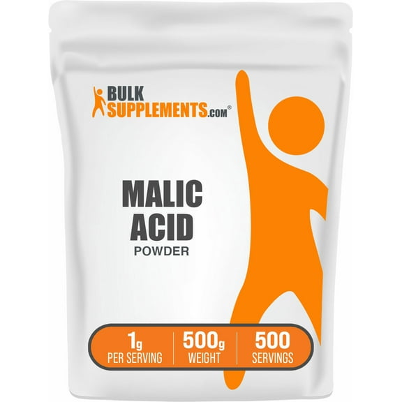 BulkSupplements Malic Acid Powder - 500mg per Serving - 500 Grams (1.1 lbs) - 1000 Servings