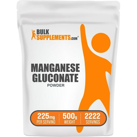 BulkSupplements Manganese Gluconate Powder - Mineral Supplement - Minerals Supplements - Bone Supplements (500 Grams)