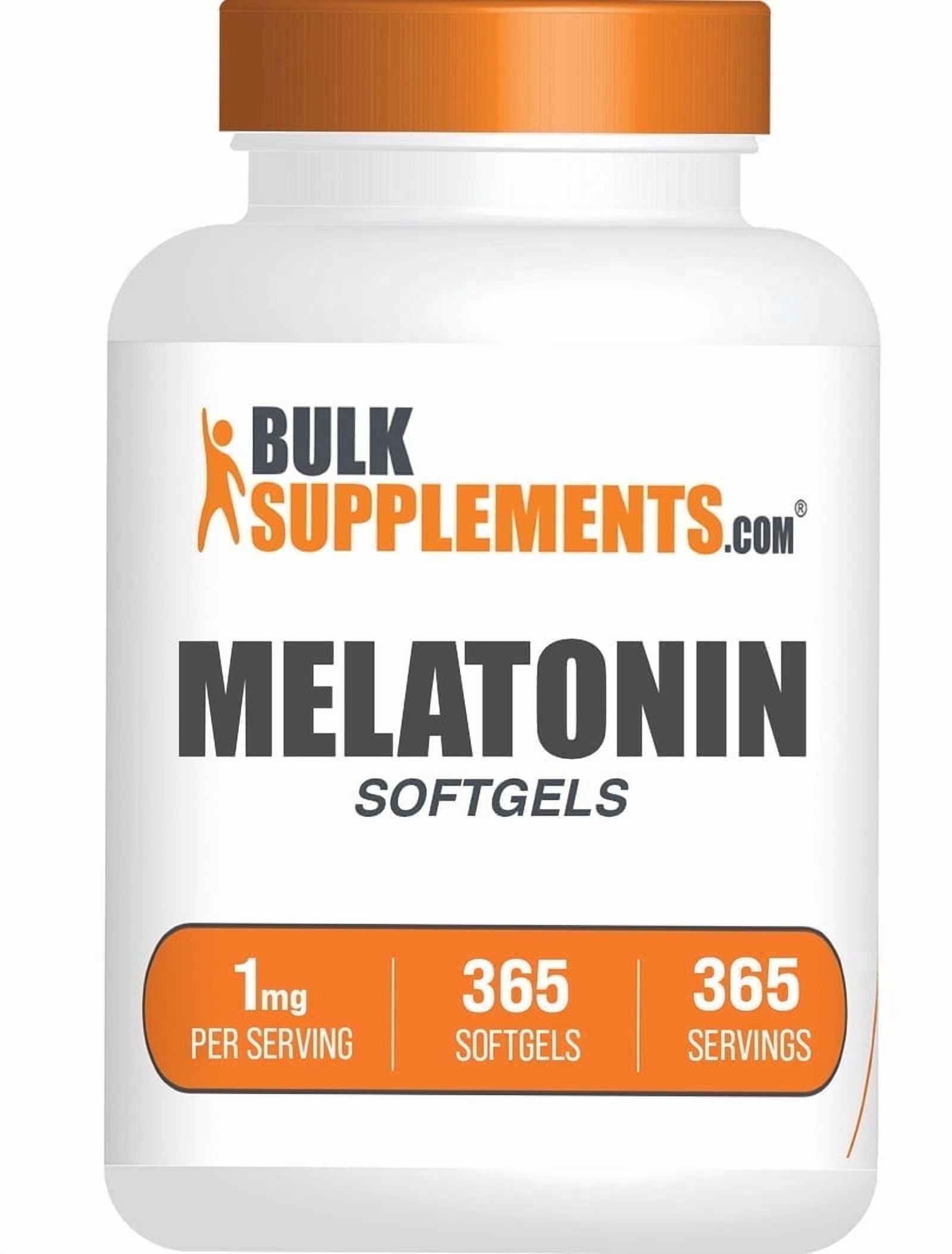 BulkSupplements Melatonin 1mg Softgels - Melatonin Supplement, for Sleep Support - 1 Softgel per Serving (1mg), 365 Count
