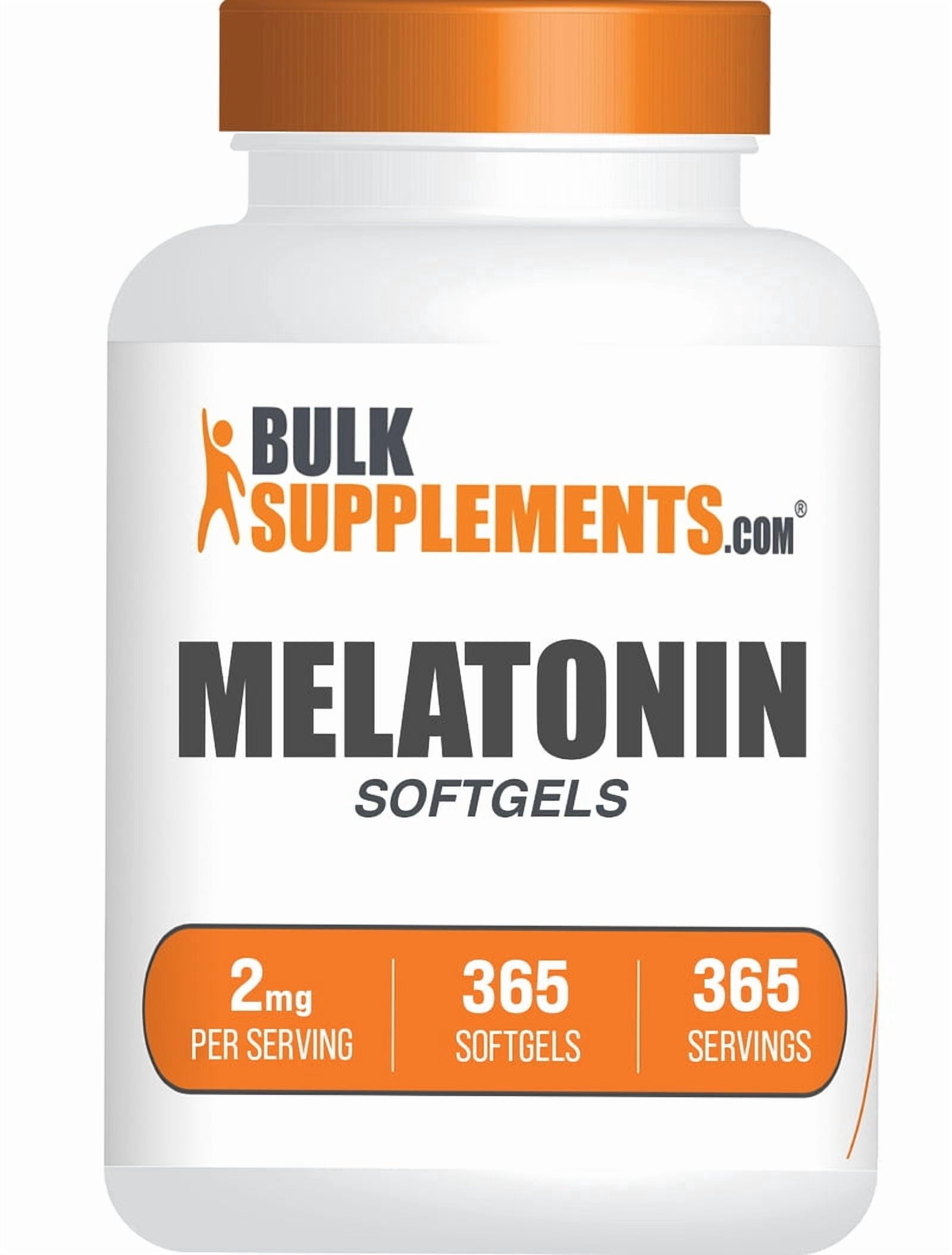BulkSupplements Melatonin 2mg Softgels - Melatonin Supplement, for Sleep Support - 1 Softgel per Serving (2mg), 365 Count