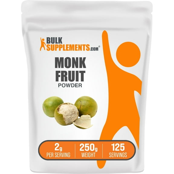 BulkSupplements Monk Fruit Powder, Natural Sweetener, Sugar Substitute, 250g, 125 Servings