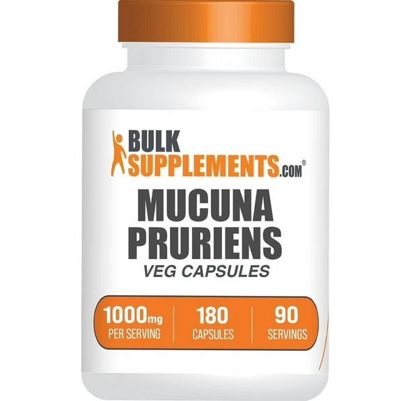 BulkSupplements Mucuna Pruriens Extract Capsules, Unisex, Cognitive Support, 500mg, 180 Veg Caps