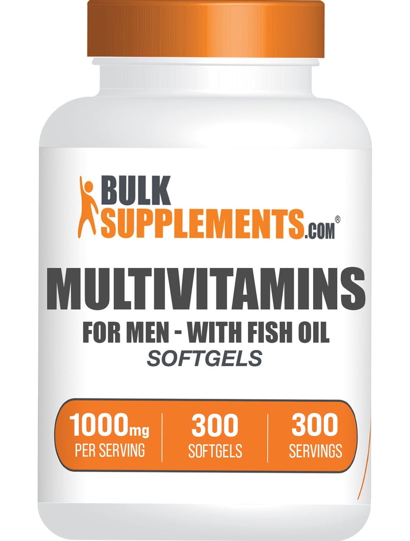 BulkSupplements Multivitamin for Men Softgels - with Fish Oil, 1000mg per Serving (300 Softgels - 300 Servings)