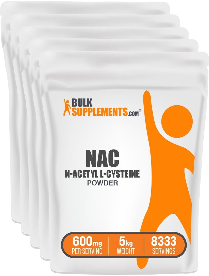 BulkSupplements N-Acetyl L-Cysteine (NAC) Powder, 600mg Per Serving - 5 Kilograms (11 lbs) - 8333 Servings