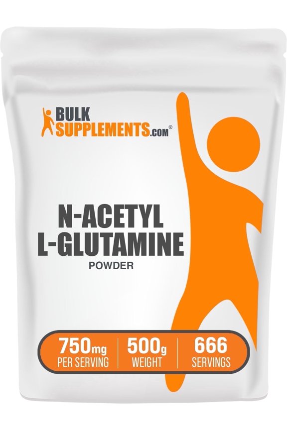 BulkSupplements N-Acetyl L-Glutamine Powder - NAG, 750mg per Serving - 500 Grams (1.1 lbs) - 667 Servings