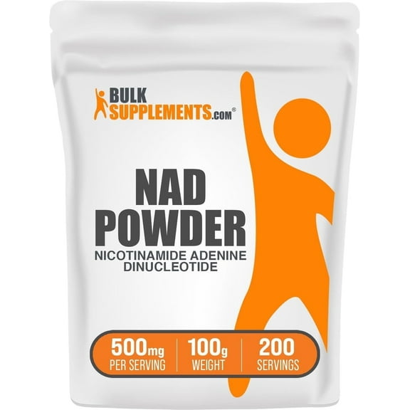 BulkSupplements Nicotinamide Adenine Dinucleotide (NAD) Powder - 500mg per Serving - 100 Grams (3.5 oz) - 200 Servings