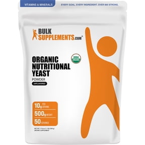 BulkSupplements Organic Nutritional Yeast Powder, Nutritional Yeasts, Vegan & Gluten-Free, 500g