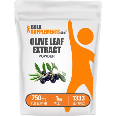 BulkSupplements Olive Leaf Extract Powder - 750mg per Serving - 1 Kilogram (2.2 lbs) - 1333 Servings