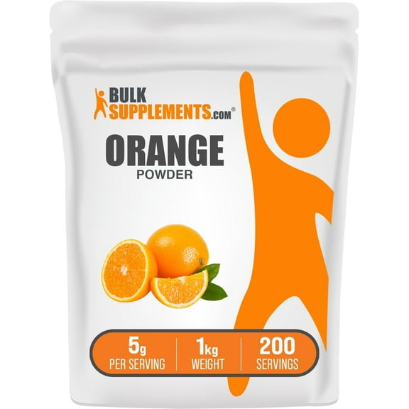 BulkSupplements Orange Powder - 5g per Serving - 1 Kilogram (2.2 lbs) - 200 Servings