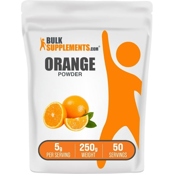 BulkSupplements Orange Powder - 5g per Serving - 250 Grams (8.8 oz) - 50 Servings