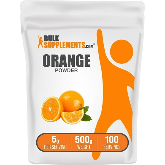 BulkSupplements Orange Powder - 5g per Serving - 500 Grams (1.1 lbs) - 100 Servings