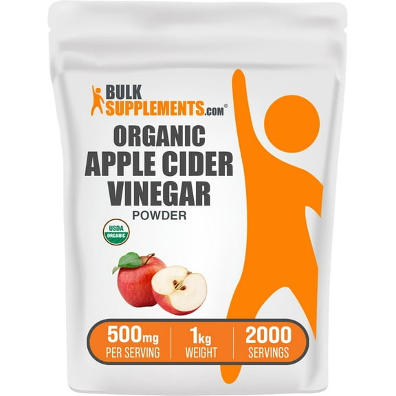 BulkSupplements Organic Apple Cider Vinegar Powder - 500mg per Serving - 1 Kilogram (2.2 lbs) - 2000 Servings