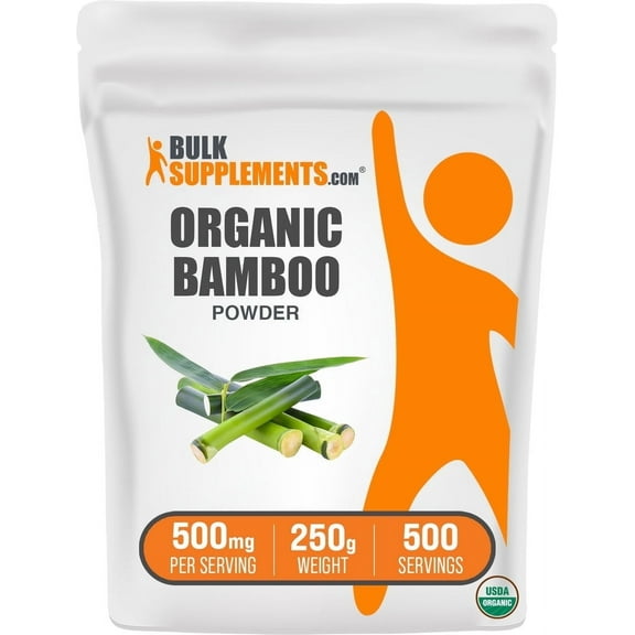 BulkSupplements Organic Bamboo Powder, Dietary Supplement, Bone & Joint Health, 250g, 500 Servings