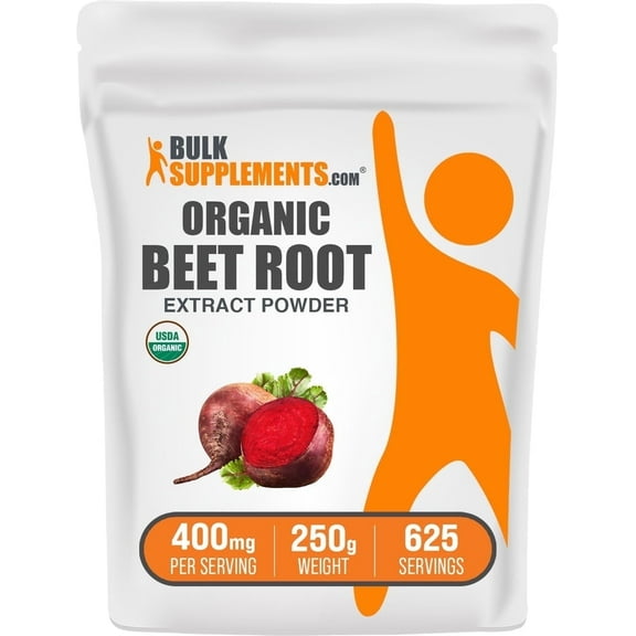 BulkSupplements Organic Beet Root Extract Powder - Herbal Supplement, Beet Root Supplement - 400mg per Serving, 250g (8.8 oz)