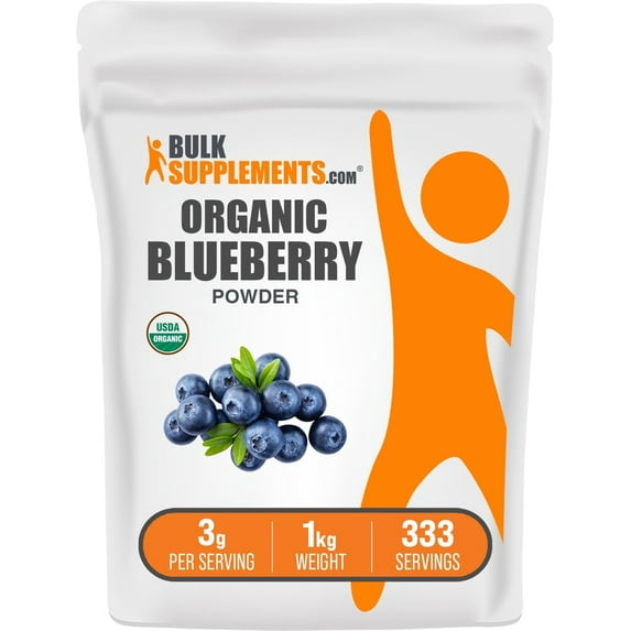 BulkSupplements Organic Blueberry Powder - 3g per Serving - 1 Kilogram (2.2 lbs) - 333 Servings