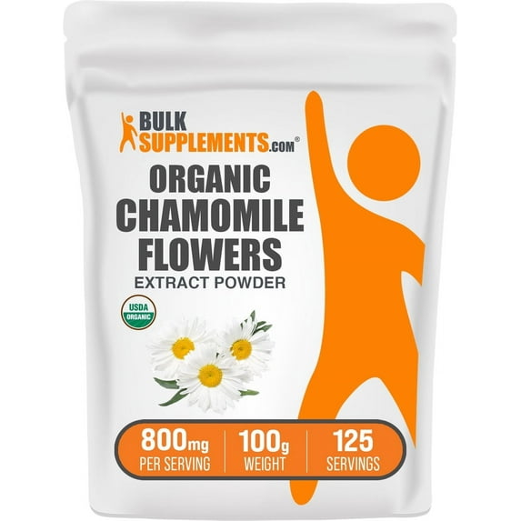 BulkSupplements Organic Chamomile Extract Powder- 800mg per Serving - 100 Grams (3.5 oz) - 125 Servings