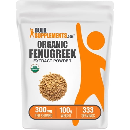 BulkSupplements Organic Fenugreek Extract Powder- 300mg per Serving - 100 Grams (3.5 oz) - 333 Servings