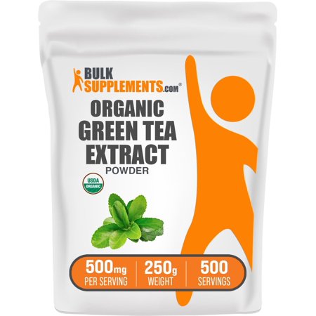 BulkSupplements Organic Green Tea Extract Powder, Unisex, Herbal Supplement, 500mg, 250g (8.8 oz)