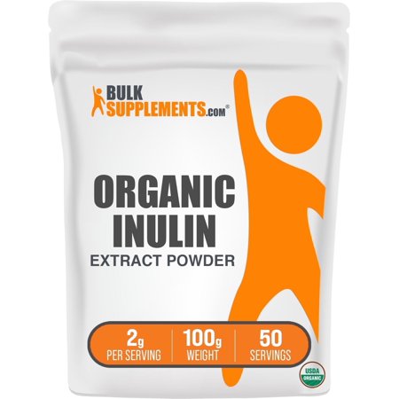 BulkSupplements Organic Inulin Extract Powder - 2g per Serving - 100 Grams (3.5 oz) - 50 Servings