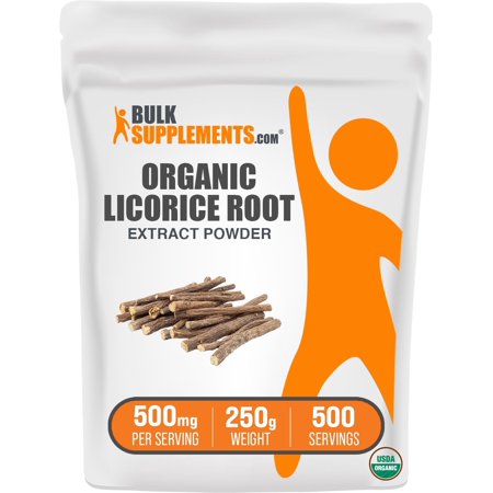 BulkSupplements Organic Licorice Root Extract Powder - 500mg per Serving - 250 Grams (8.8 oz) - 500 Servings
