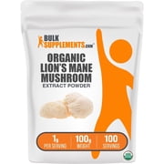 BulkSupplements Organic Lion's Mane Mushroom Extract Powder - Lions Mane Supplement, Vegan & Mushroom Supplement, 100g (3.5 oz)