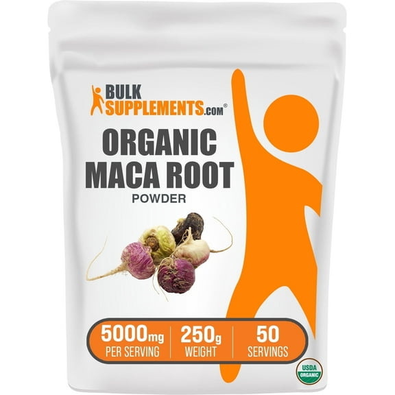 BulkSupplements Organic Maca Powder - 5g per Serving - 250 Grams (8.8 oz) - 50 Servings