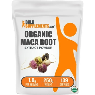 BulkSupplements Organic Maca Root Extract, Herbal Supplement, 250g, 139 Servings