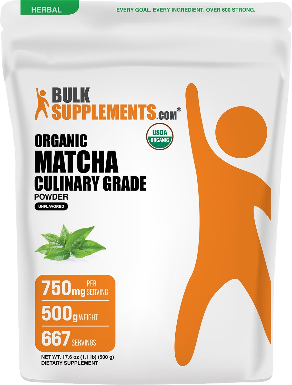 BulkSupplements Organic Matcha Powder - 500 Grams (1.1 lbs)
