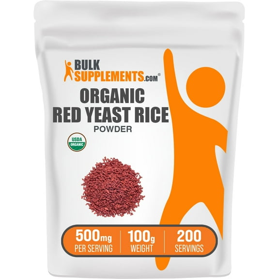 BulkSupplements Organic Red Yeast Rice Powder - 500mg per Serving - 100 Grams (3.5 oz) - 200 Servings