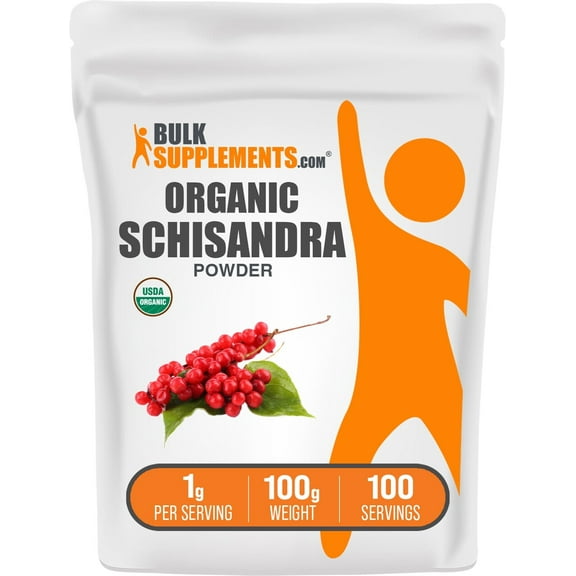 BulkSupplements Organic Schisandra Powder - 1g per Serving - 100 Grams (3.5 oz) - 100 Servings