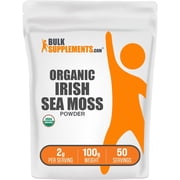 BulkSupplements Organic Sea Moss Powder - 2g per Serving - 100 Grams (3.5 oz) - 50 Servings