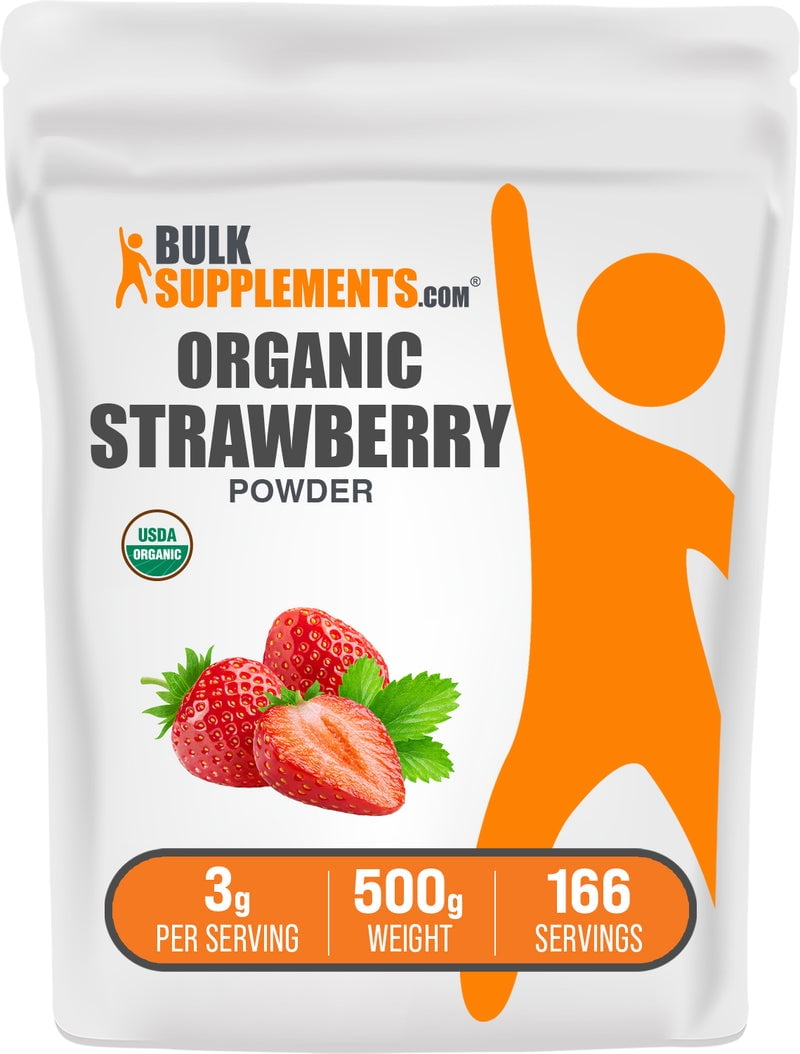 BulkSupplements Organic Strawberry Powder - 3g per Serving - 500 Grams ...