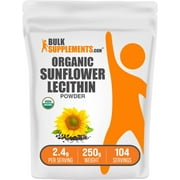 BulkSupplements Organic Sunflower Lecithin Powder, 2.4g Per Serving - 250 Grams 8.8 oz - 104 Servings