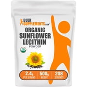 BulkSupplements Organic Sunflower Lecithin Powder, 2.4g Per Serving - 500 Grams 1.1 lbs - 208 Servings