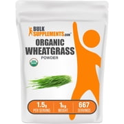 BulkSupplements Organic Wheatgrass Powder - 1.5g per Serving - 1 Kilogram 2.2 lbs - 667 Servings
