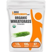 BulkSupplements Organic Wheatgrass Powder - 1.5g per Serving - 100 Grams (3.5 oz) - 67 Servings