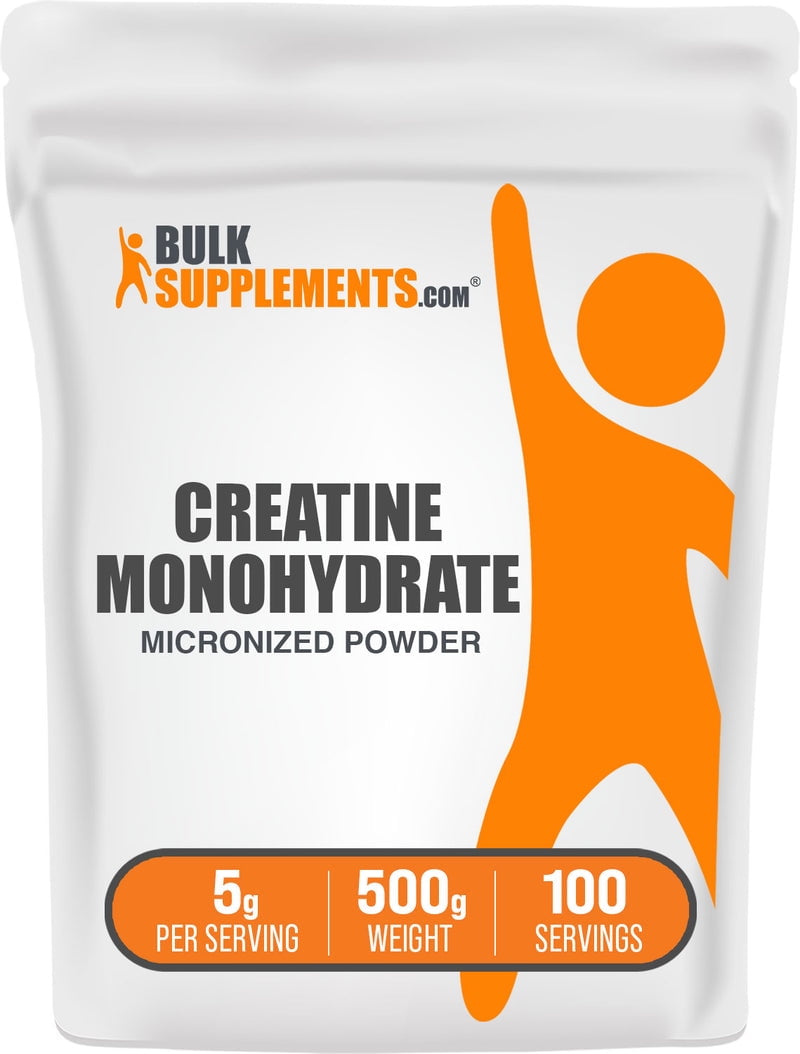 BulkSupplements.com Pure Creatine Monohydrate Powder - Micronized Supplement (500g - 1.1 lbs)