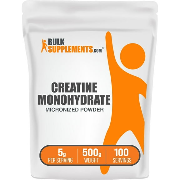BulkSupplements Creatine Monohydrate Powder - 5g per Serving, 500g (1.1 lbs)