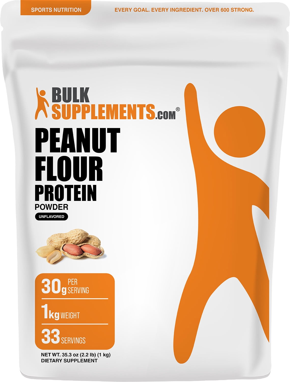 BulkSupplements Peanut Protein Powder- 1 Kilogram (2.2 lbs)
