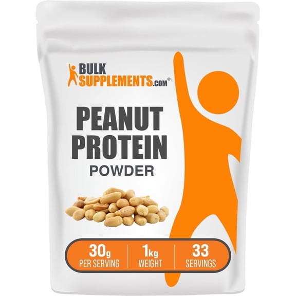 BulkSupplements Peanut Protein Powder- 30g per Serving - 1 Kilogram (2.2 lbs) - 33 Servings