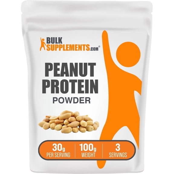 BulkSupplements Peanut Protein Powder - 30g per Serving - 100 Grams (3.5 oz) - 3 Servings