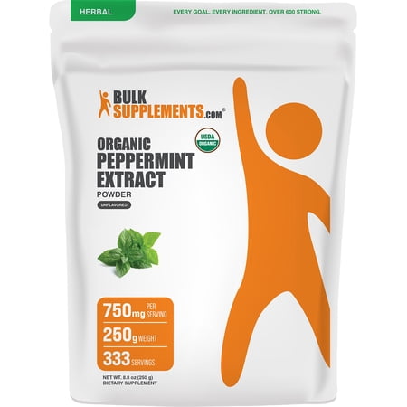 BulkSupplements Organic Peppermint Extract Powder - 250 Grams (8.8 oz)