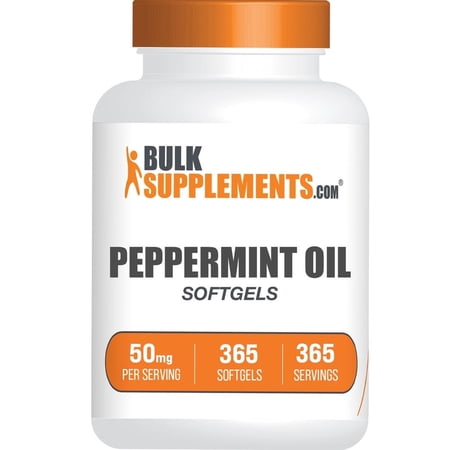 BulkSupplements Peppermint Oil Softgels - 50mg per Serving (365 Softgels - 365 Servings)