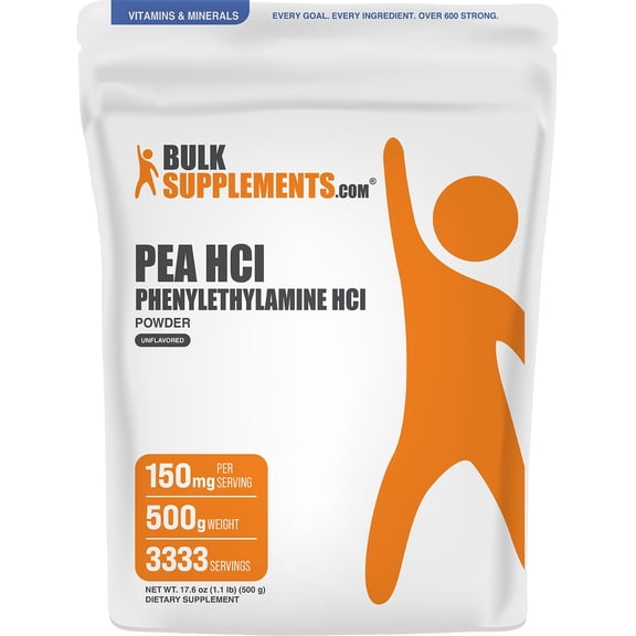 BulkSupplements Phenylethylamine HCl (PEA) Powder - 500 Grams (1.1 lbs)