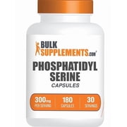 BulkSupplements Phosphatidylserine Capsules - Sourced from Soy, 300mg of Phosphatidylserine 180 Capsules - 30 Servings