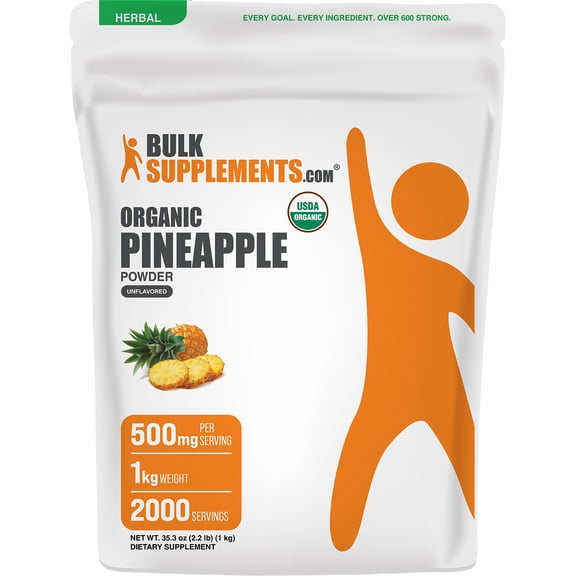 BulkSupplements Organic Pineapple Powder - 1 Kilogram (2.2 lbs)