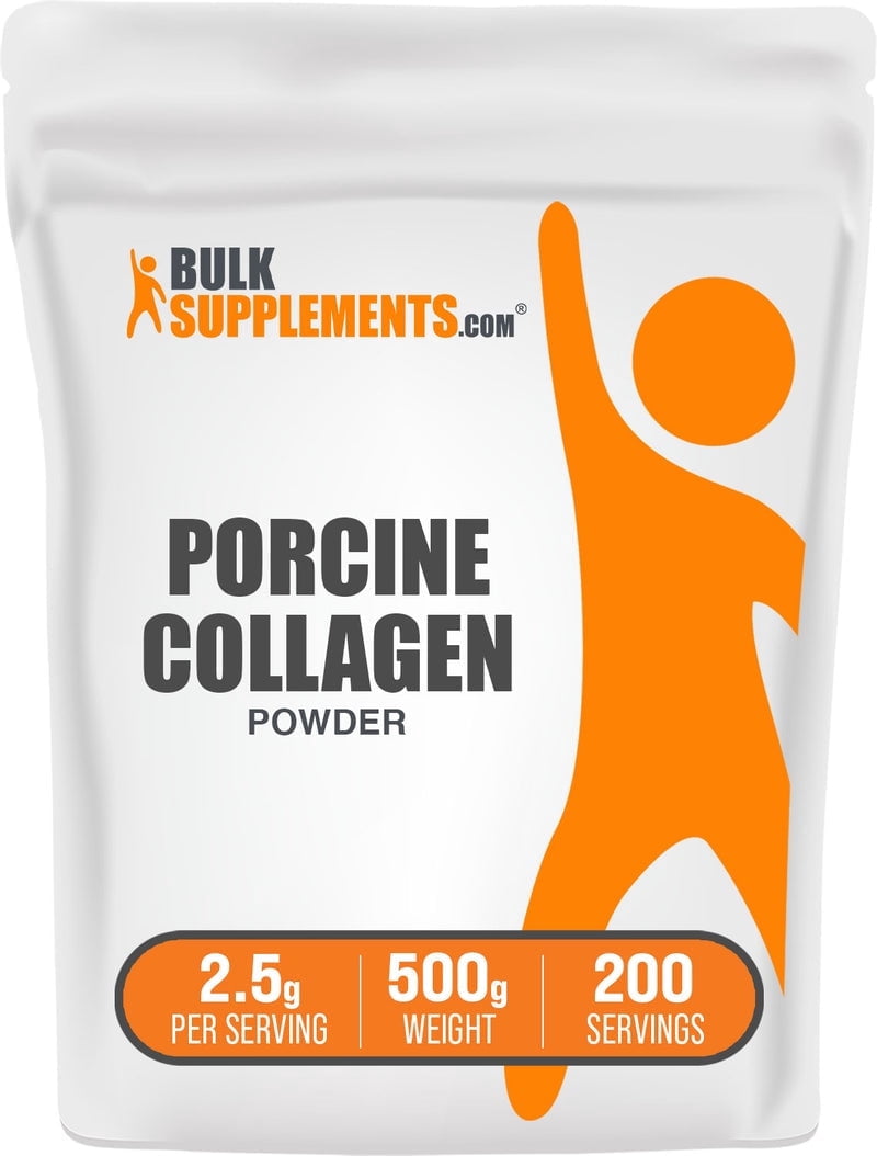 BulkSupplements Porcine Collagen Powder - Hydrolyzed, 2.5g per Serving - 500 Grams (1.1 lbs) - 200 Servings